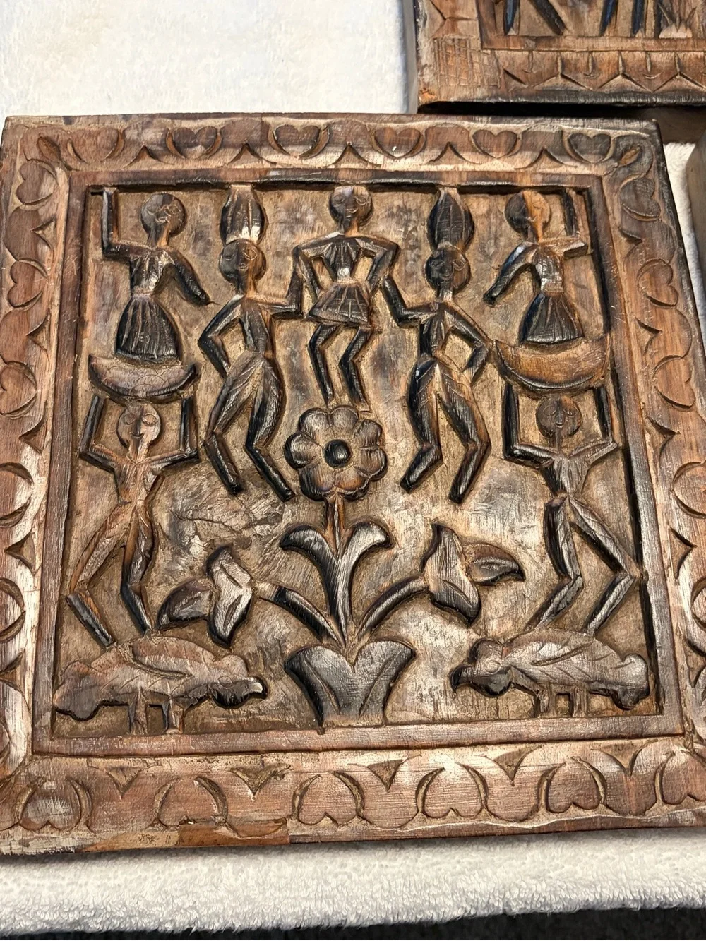 Custom Hand-Carved Tribal Wood Wall Plaques – Rustic Home Wall Decor Set